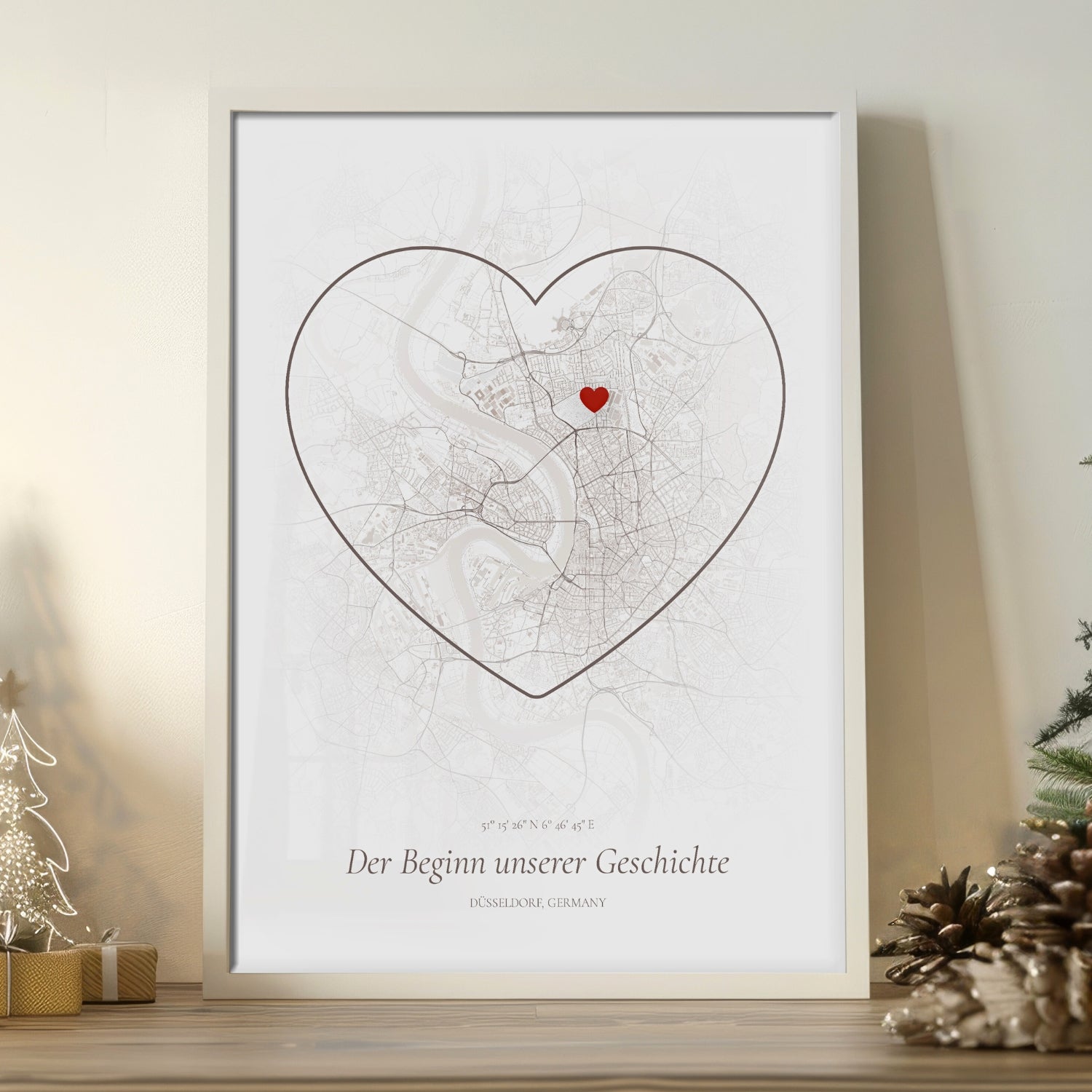 Personalisierte Stadtkarte zu Weihnachten für Männer – individuelles City Map Poster mit Namen und Datum als besonderes und persönliches Weihnachtsgeschenk für ihn