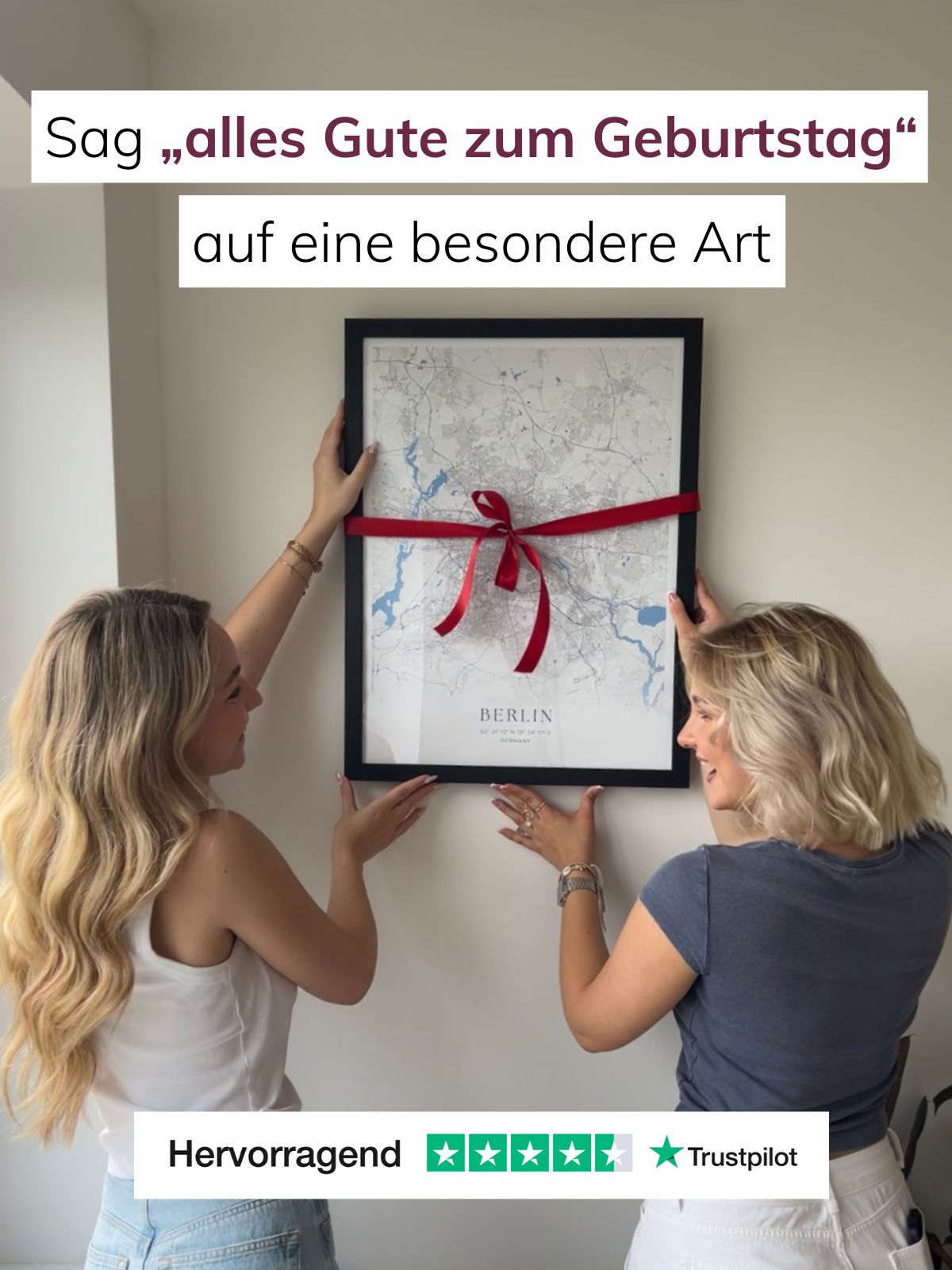 Personalisierte Stadtkarte von Momenterie als Geburtstagsgeschenk – Individuell beschriftet, ideal als besondere Erinnerung an einen bedeutsamen Ort.