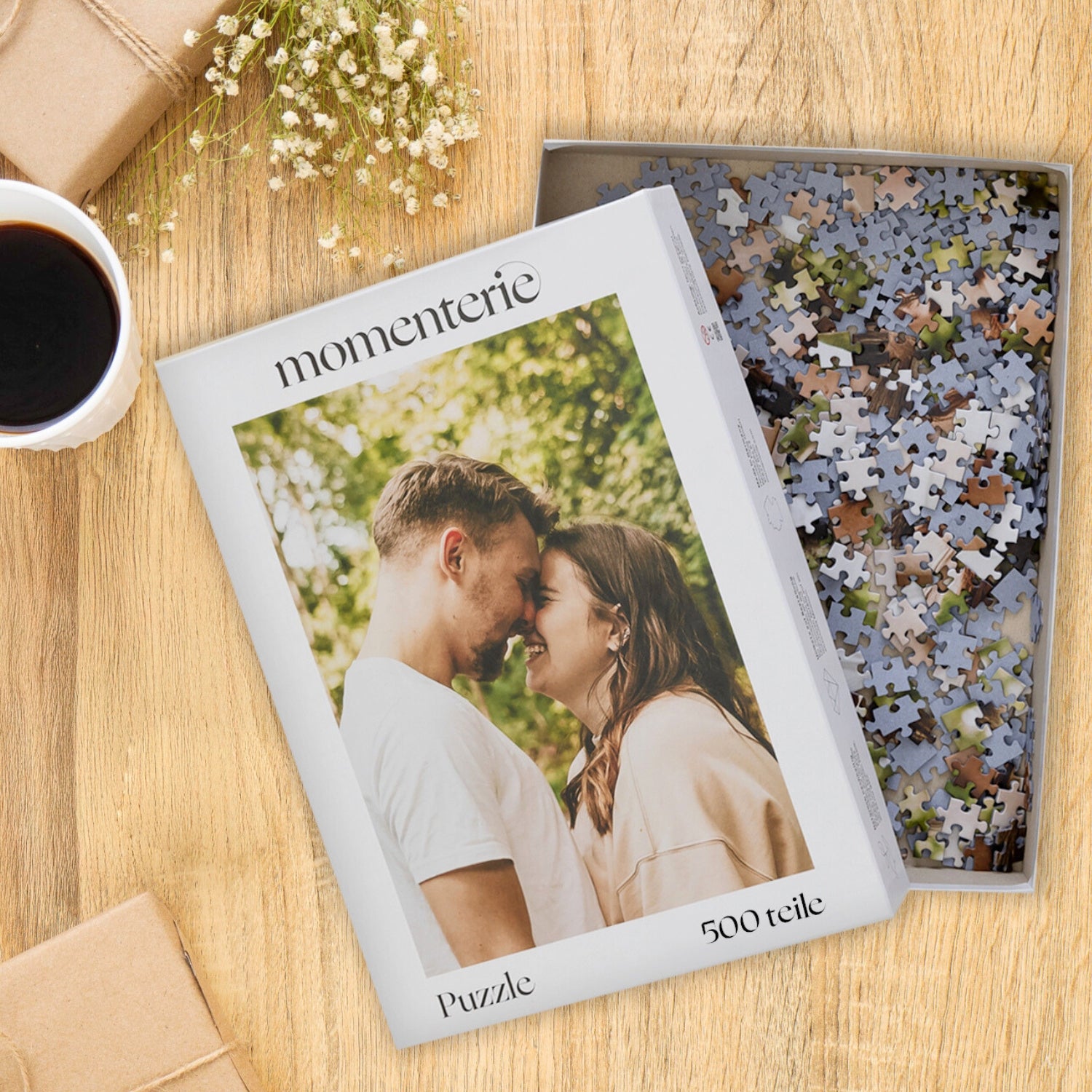 Personalisiertes Fotopuzzle zum Valentinstag – individuelles Puzzle mit eigenem Foto und romantischer Widmung als besondere Geschenkidee für den Partner